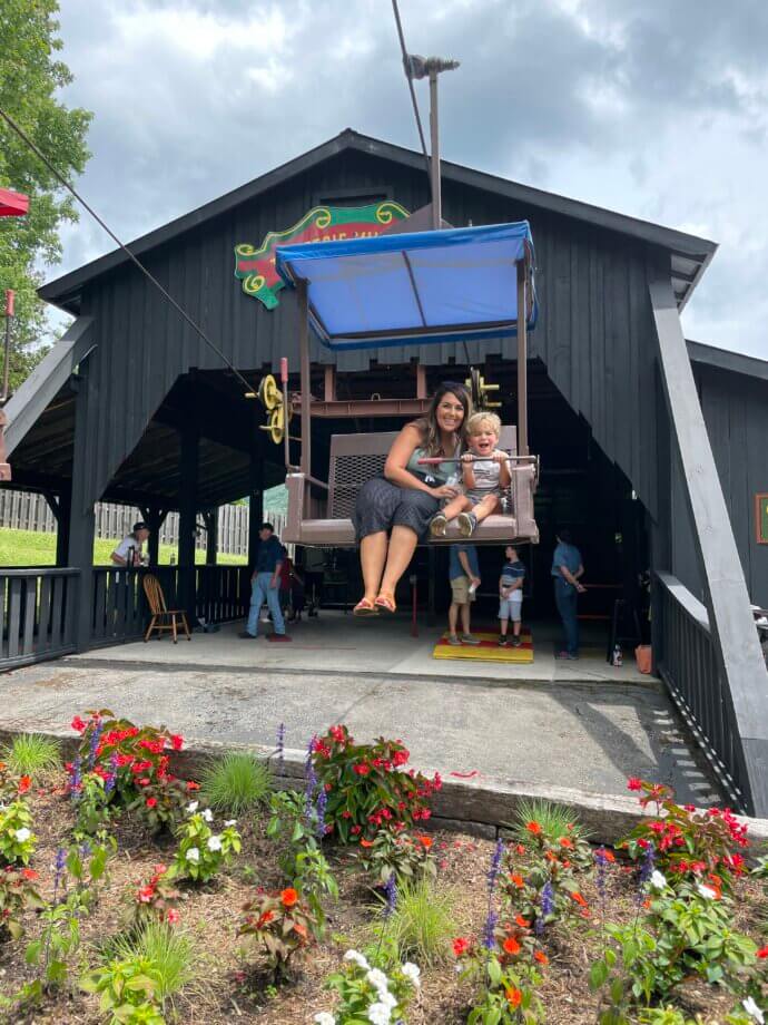 Laura and Miles ride to the top of Tweetsie Railroad!