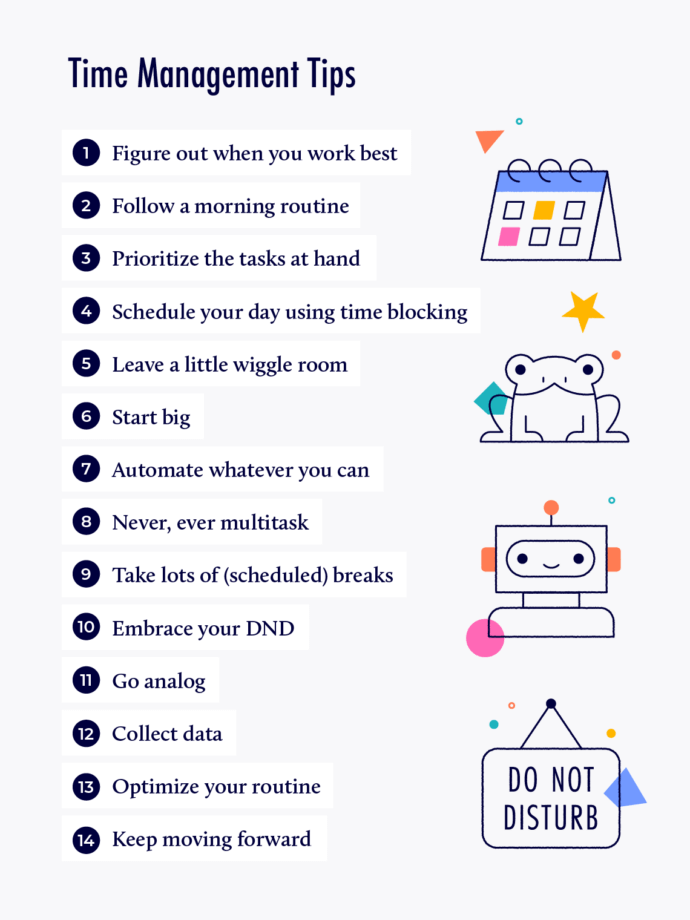 Time management tips.