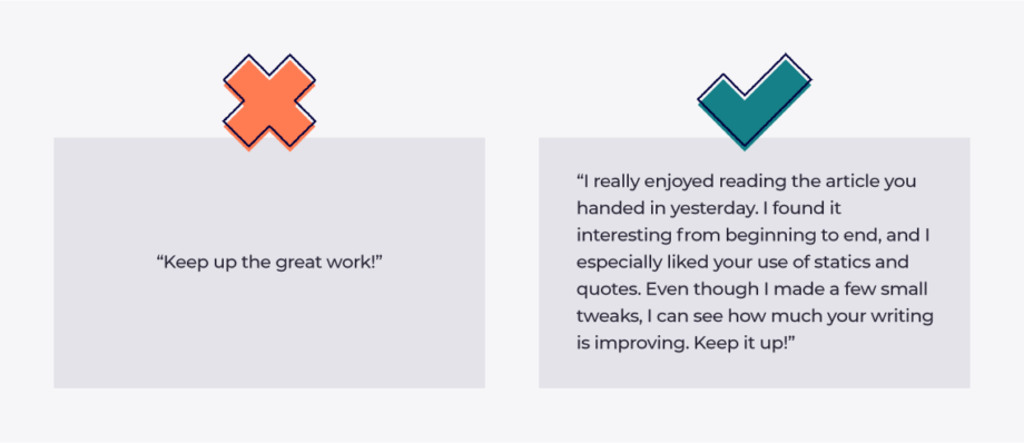 Employee Feedback Examples - Good and bad employee feedback encouragement