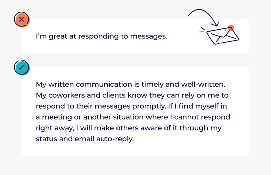 Self evaluation example: communication.